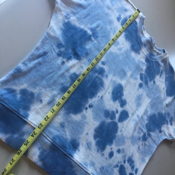 Time and Tru Sweatshirt Womens XXL/20 Blue White Tie Dye Short Sleeve - Picture 5 of 8